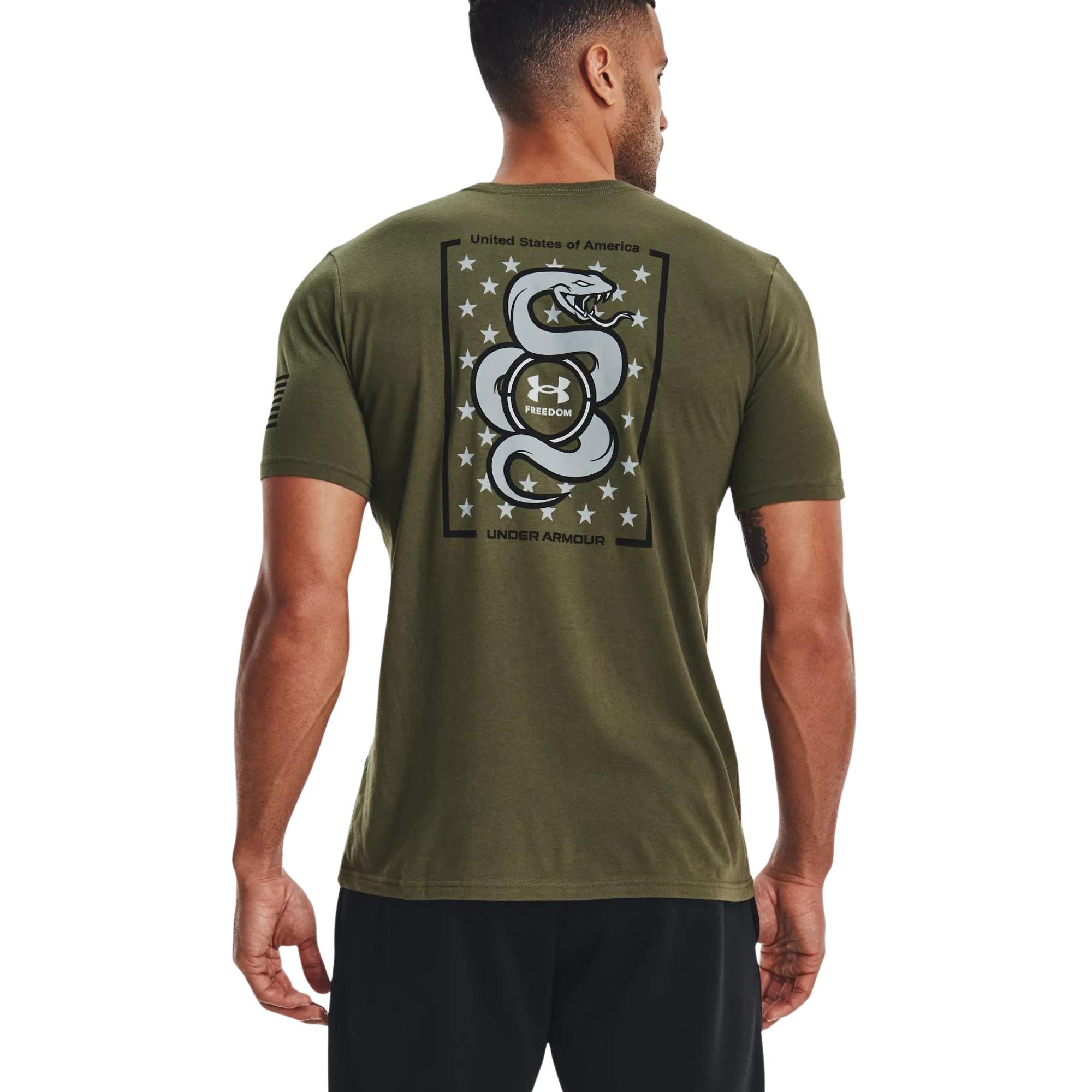 Under Armour Tac Mission Made T-Shirt, Men's Marine OD Green/Black