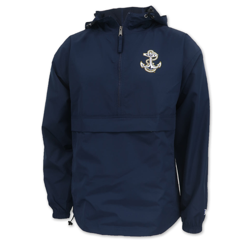 Navy Anchor Champion Packable Jacket Navy