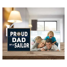 Load image into Gallery viewer, Navy Floating Picture Frame Military Proud Dad*