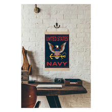 Load image into Gallery viewer, Navy Faux Rusted Reversible Banner*