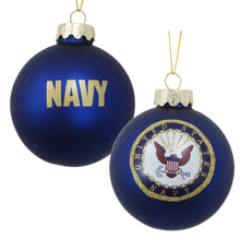 Load image into Gallery viewer, United States Navy Seal Glass Ball Ornament (Navy)