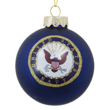 Load image into Gallery viewer, United States Navy Seal Glass Ball Ornament (Navy)