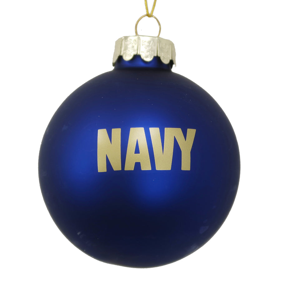 United States Navy Seal Glass Ball Ornament (Navy)