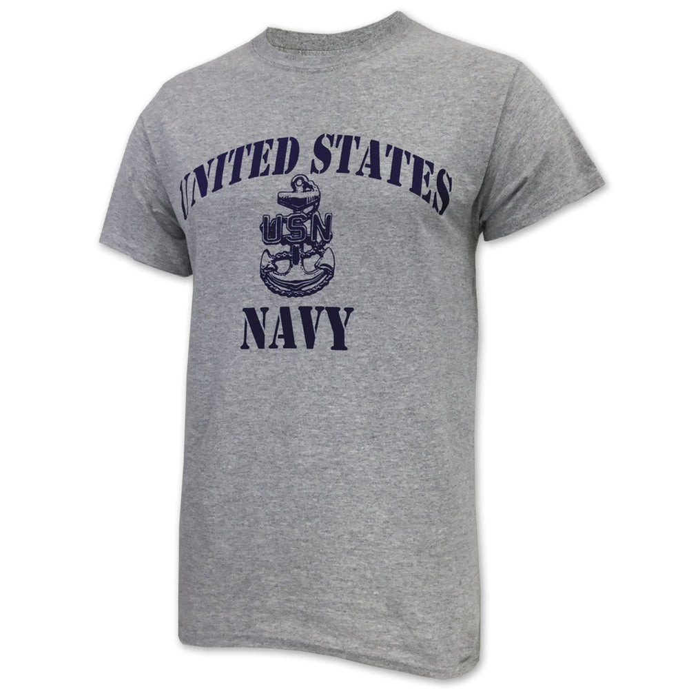 U.S. Navy T-Shirts: Navy Anchor Logo T-Shirt in Grey | Men's T-Shirts