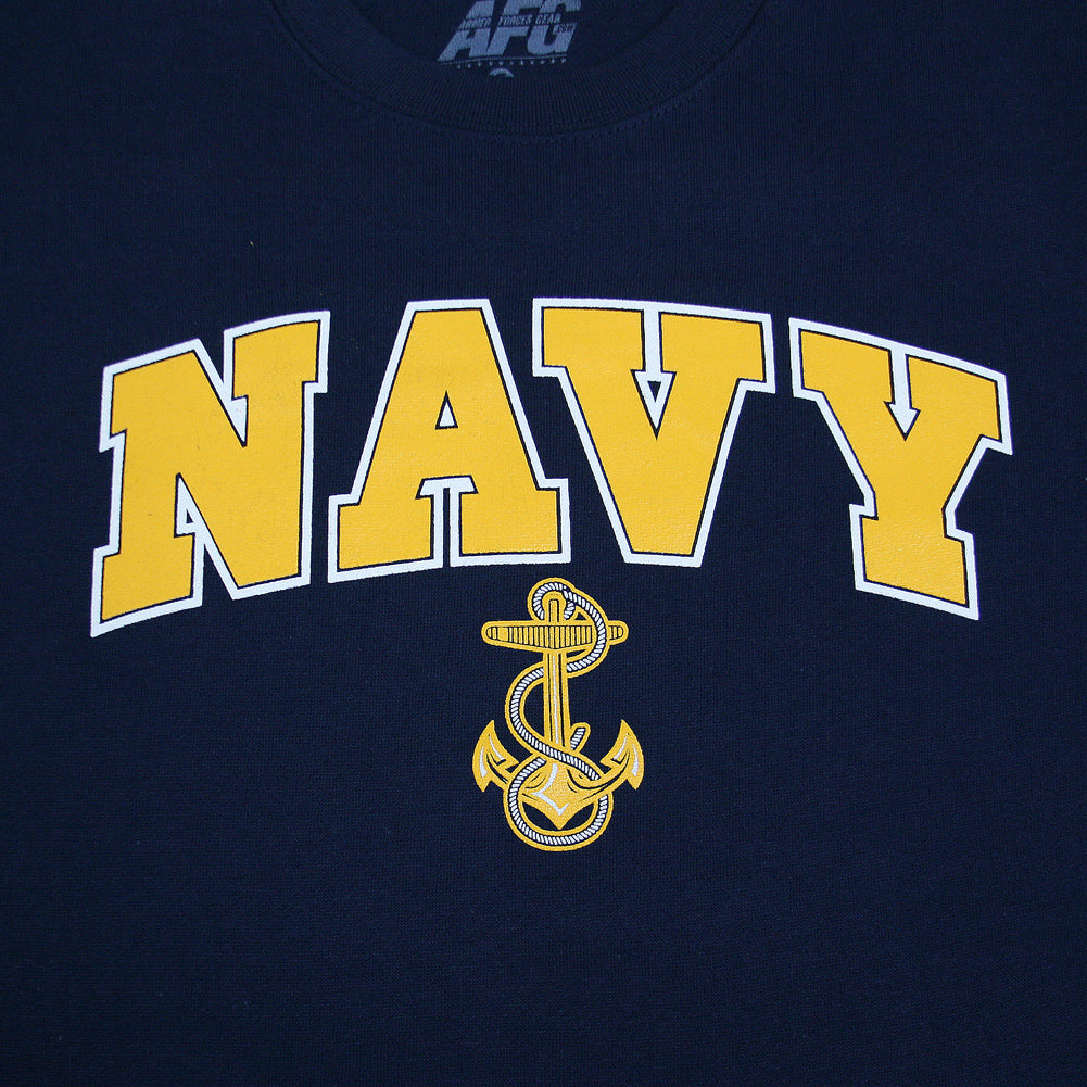 U.S. Navy Sweatshirts: Navy Arch Anchor Crewneck in Navy