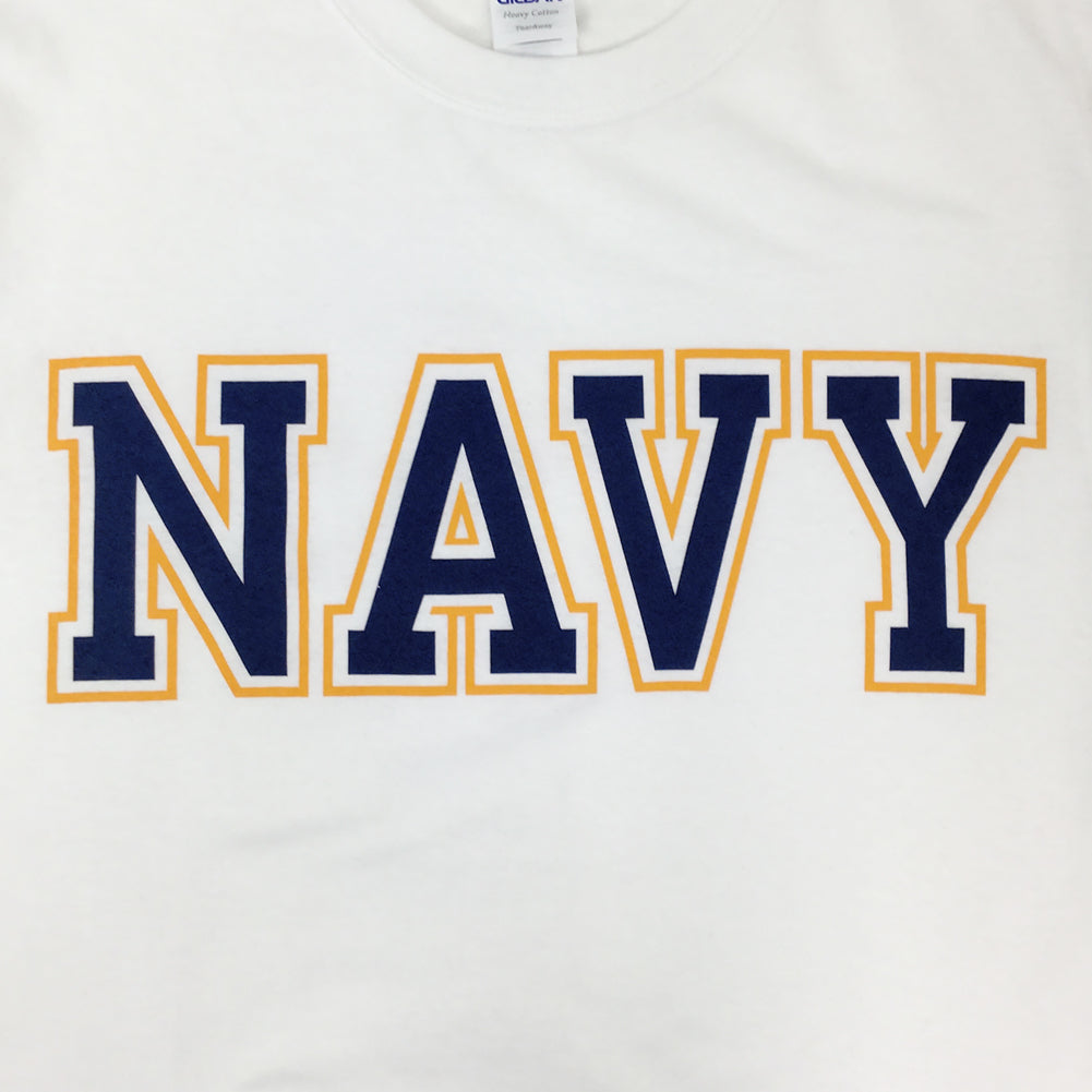 White and store navy t shirt