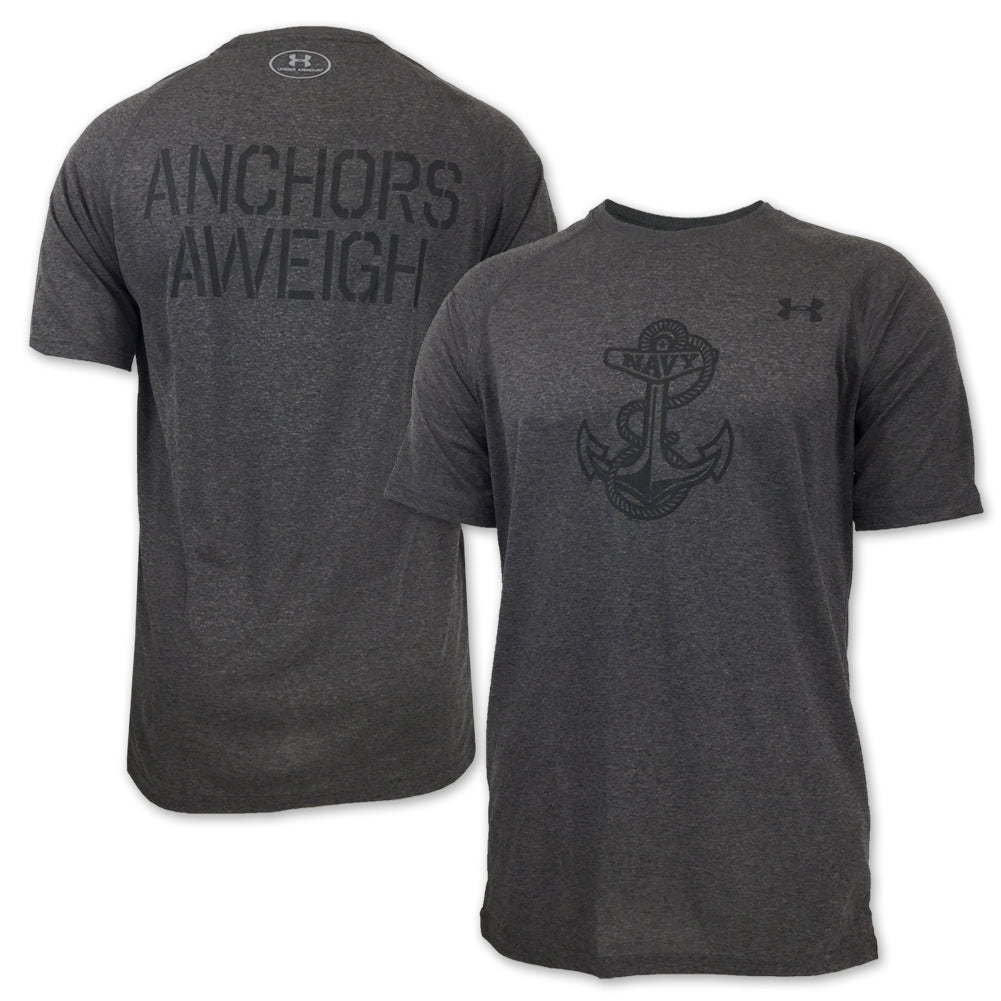 Navy Under Armour Anchors Aweigh Tech T-Shirt (Charcoal), 3XL