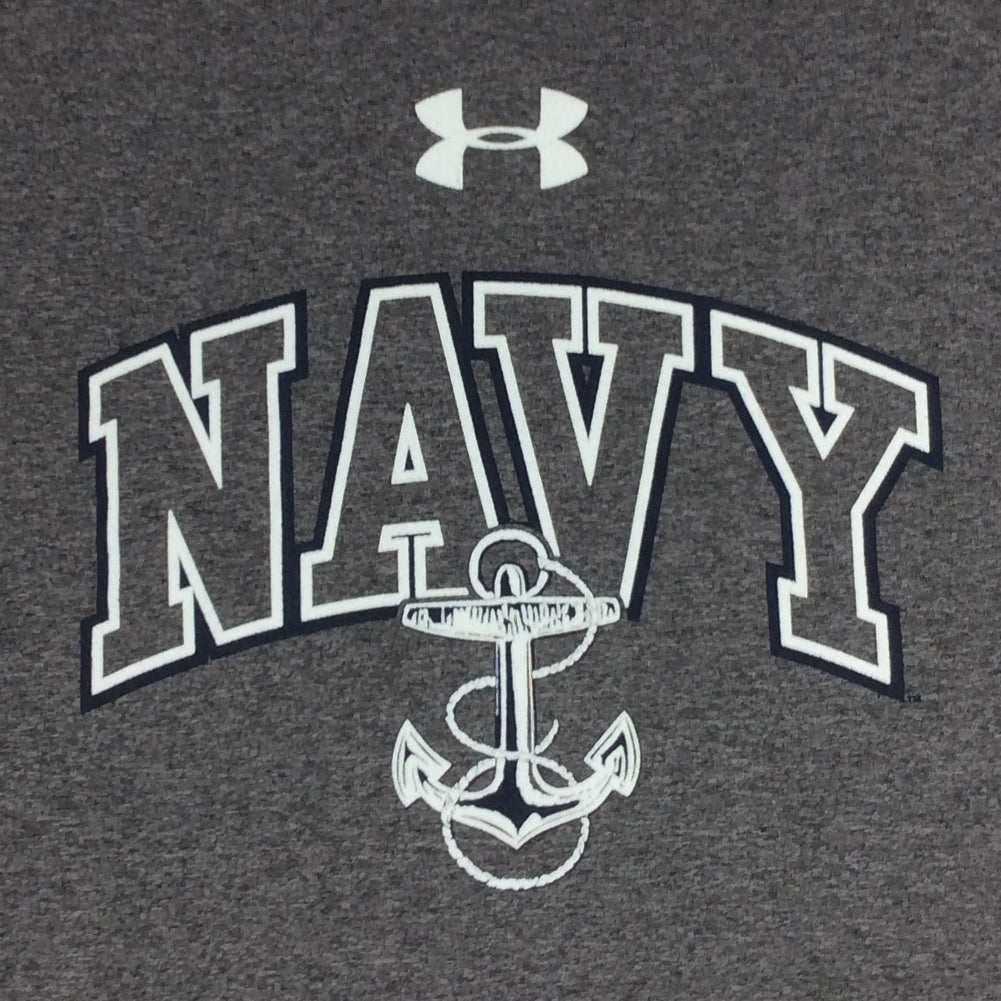U.S. Navy T-Shirts: Navy Under Armour Arch Anchor Tech T-Shirt in Grey
