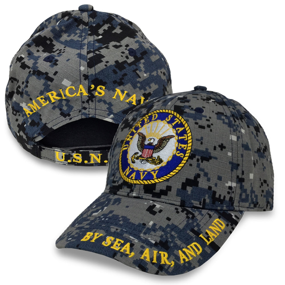 US NAVY Vietnam Veteran, Blue Digital Camouflage Hat | Military Digi Camo  Cap | Adjustable One Size